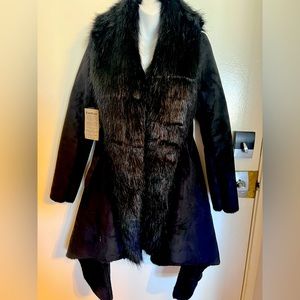 Bebe Suede Faux Fur Coat